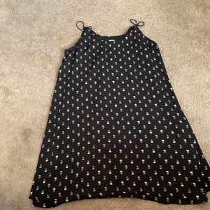 Blue rain loose fit black floral dress